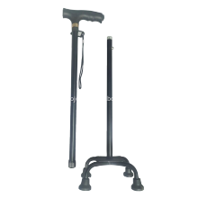 Folding Walking Cane with Pivoting Quad Base